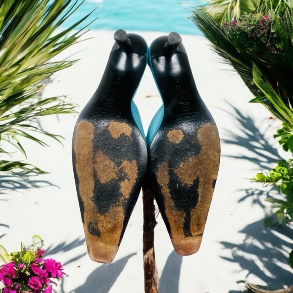 Icon Wearable Art Teal Green Mules Slides Shoes 8.5 - Picture 11 of 14